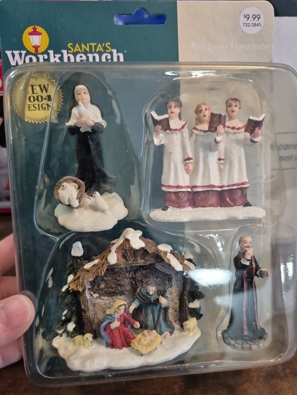 Santa's Workbench Home Holiday Nativity Figurine Set - White, Red, Brown, Black